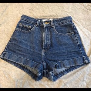 American Apparel high waisted jean shorts